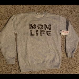 Pink lily Mom Life leopard print sweatshirt